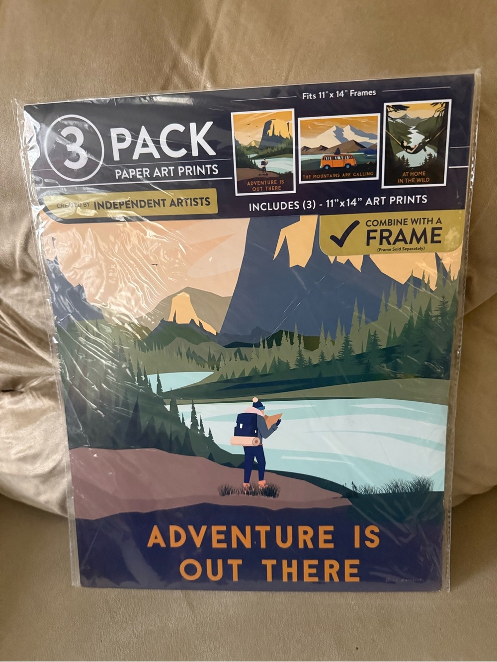 Brand new adventure 3 pack paper art prints